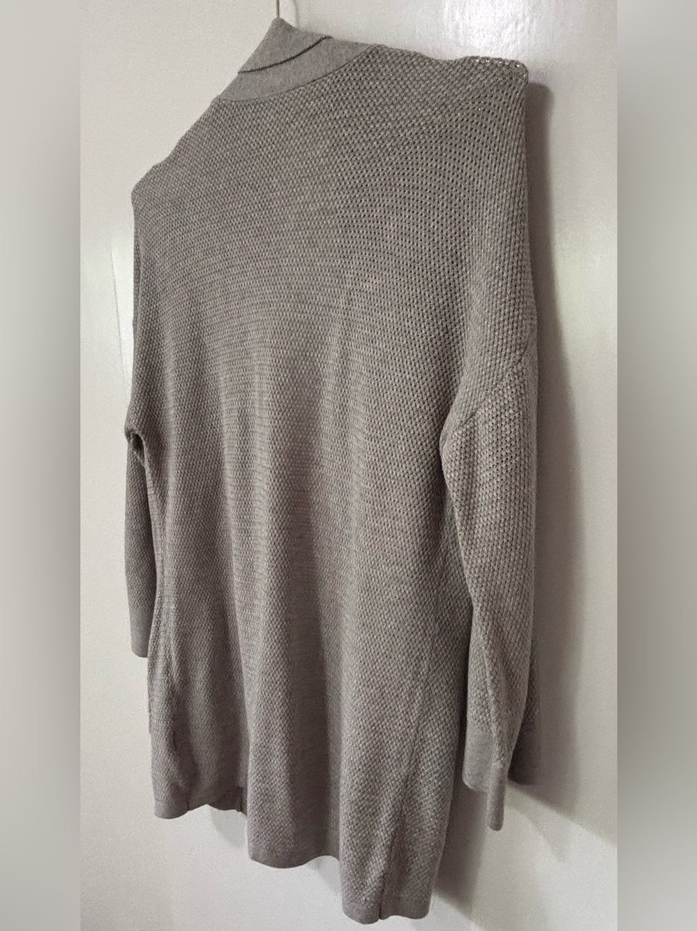Wilfred| Silk/Cotton Grey & Beige Marled Open-Front Shawl Collar Cardigan Sz XS - Picture 6 of 8